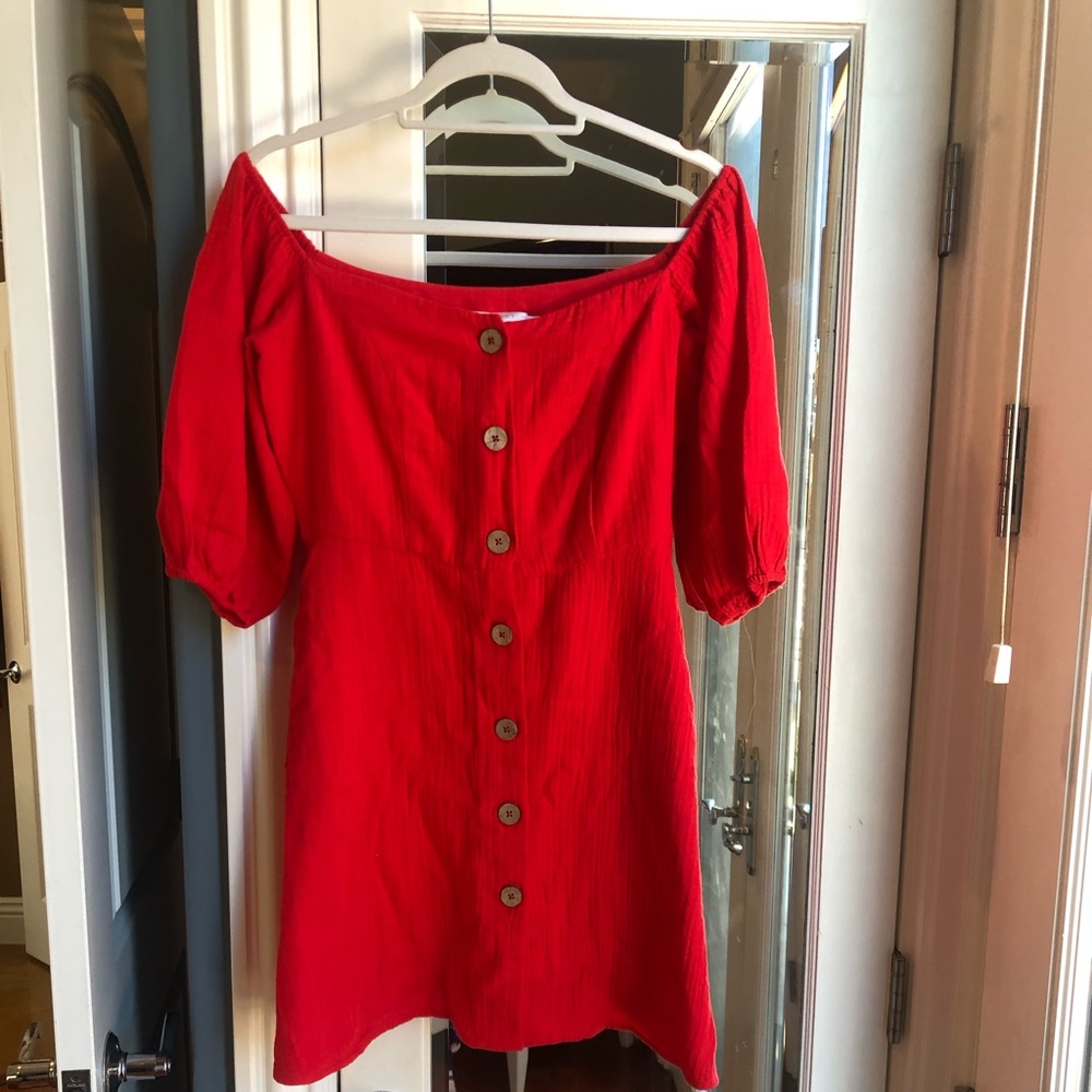 New!✨❤️seafolly off shoulder button up mini dress